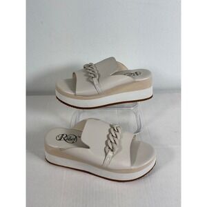 Modern Rebel Womens Wedge Slide Sandals Princess1 Beige Chain Platform  Size 7